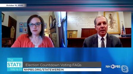 Video thumbnail: The State We're In 10/15/2020 - Election 2020 Countdown Voting FAQs