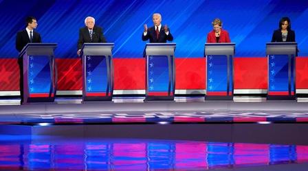Video thumbnail: PBS NewsHour In 3rd debate, Democrats clash over funding Medicare-for-all