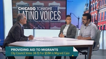 Video thumbnail: Chicago Tonight: Latino Voices City Council OKs $51M for Migrant Care at Heated Meeting