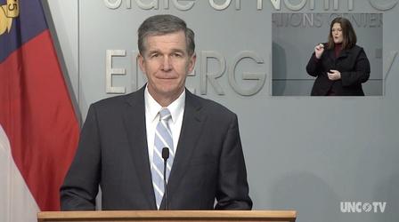 Video thumbnail: NC Emergency Management and Weather 12/15/20: Coronavirus Briefing - Governor Cooper (English)