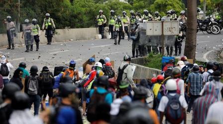 Video thumbnail: PBS NewsHour Dire conditions drive anti-government protest in Venezuela