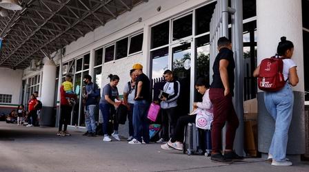 Video thumbnail: PBS NewsHour Inside encampments where migrants await chance to enter U.S.