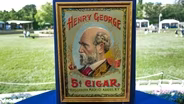 Appraisal: Henry George Embossed Tin Cigar Sign, ca. 1895