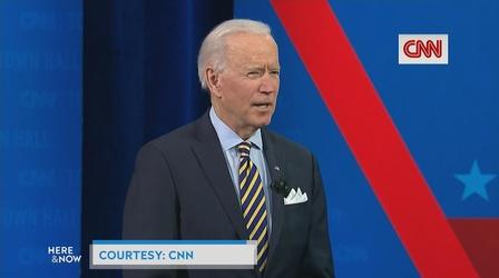 Video thumbnail: Here and Now President Joe Biden on Public School Plans and Vaccines